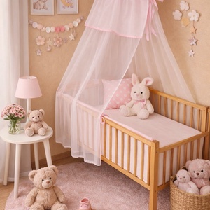 Baldachin rózsaszín díszítéssel, Baba - mama, Baba ágynemű, Rácsvédő & Baldachin, Varrás, MESKA