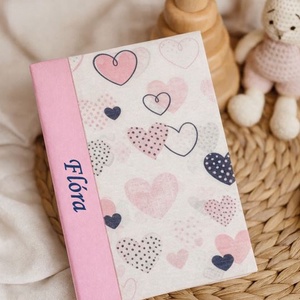 Egészségügyi könyvborító - Szivecskés - baba - mama - babaemlékek - egészségügyi kiskönyv borító - Meska.hu