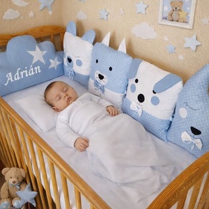 Rácsvédő ÁLLATOS - Kék varázslat, Baba - mama, Baba ágynemű, Rácsvédő & Baldachin, Varrás, MESKA