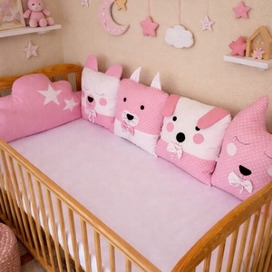 Rácsvédő ÁLLATOS - Rózsaszín álomvilág - baba - mama - baba ágynemű - rácsvédő & baldachin - Meska.hu