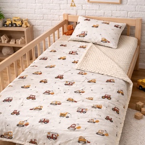 Gyermekágynemű szett 2 részes - Munkagépes kaland - Meska.hu