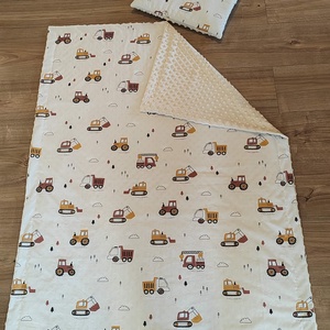 Gyermekágynemű szett 2 részes - Munkagépes kaland - játék & sport - ovis felszerelés - ovis ágynemű - Meska.hu