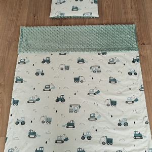 Gyermekágynemű szett 2 részes - Zsálya építők - játék & sport - ovis felszerelés - ovis ágynemű - Meska.hu