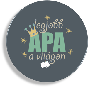 Kerek mágnes apukáknak és papáknak, nagypapáknak - Meska.hu