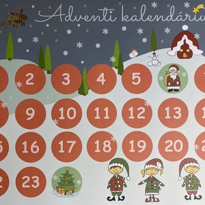 Mágneses adventi naptár, kalendárium gyerekeknek - karácsony - adventi díszek - adventi naptár - Meska.hu