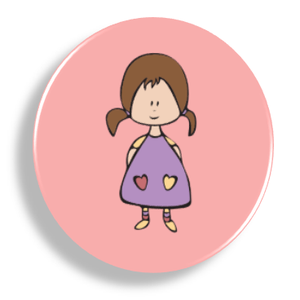 Sötét hajú kislányos mágnes, Otthon & Életmód, Konyhafelszerelés, tálalás, Konyhai dekoráció, Hűtőmágnes, Fotó, grafika, rajz, illusztráció, MESKA