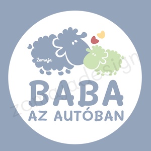 Baba az autóban, Kismama az autóban mágnes, Otthon & Életmód, Konyhafelszerelés, tálalás, Konyhai dekoráció, Hűtőmágnes, Fotó, grafika, rajz, illusztráció, MESKA