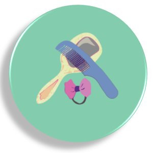 Fésülködős, hajápolás, hajgumizás mágnes - Meska.hu