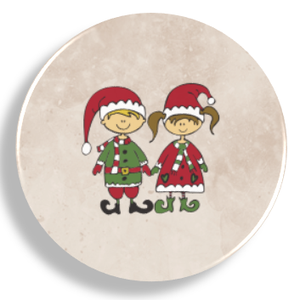 Karácsonyi manók, kisfiú, kislány mágnes, Karácsony, Adventi díszek, Adventi naptár, Fotó, grafika, rajz, illusztráció, MESKA