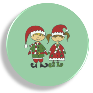 Karácsonyi manók, kisfiú, kislány mágnes - karácsony - adventi díszek - adventi naptár - Meska.hu