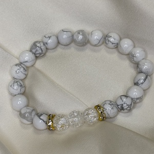 SZORONGÁSOLDÓ - Howlit  Hegyi kristály karkötő  - ékszer - karkötő - ásványkarkötő - Meska.hu