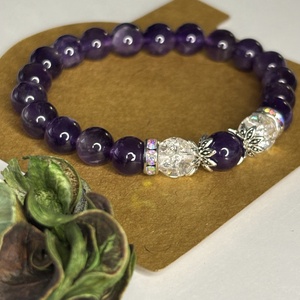  NYUGTATÓ - Ametiszt  Hegyi kristály karkötő, Ékszer, Karkötő, Ásványkarkötő, Ékszerkészítés, MESKA