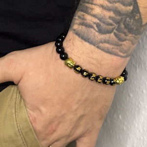 VÉDELEM - Mantra gyöngyök   Fekete obszidián karkötő - ékszer - karkötő - ásványkarkötő - Meska.hu