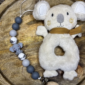 Szürke elefántos szilikon cumilánc  biztonságos és aranyos baba kiegészítő - játék & sport - 3 éves kor alattiaknak - cumilánc - Meska.hu