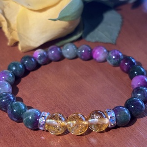 BŐSÉG - Lilaperzsa jáde  Citrin karkötő - ékszer - karkötő - ásványkarkötő - Meska.hu