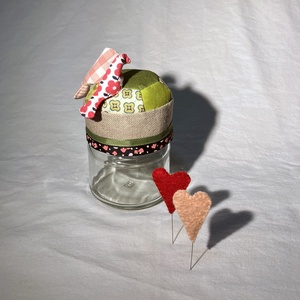 KockásVirágosMadárpár, Otthon & Életmód, Dekoráció, Asztal és polc dekoráció, Díszüveg, Varrás, MESKA