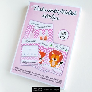 Baba mérföldkő, hónapkártya (lány) 28 db-os / gyerek, újszülött, ajándék, ötlet, babaváró, anya, szülő, cuki, állatos  - játék & sport - babalátogató ajándékcsomag - Meska.hu