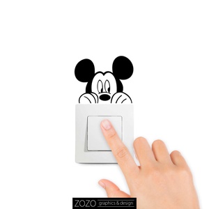 Mickey Mouse, Miki egér - falmatrica matrica faltetoválás fali kapcsoló villanykapcsoló aranyos vicces dekoráció, Otthon & Életmód, Dekoráció, Fali és függő dekoráció, Falmatrica & Tapéta, Fotó, grafika, rajz, illusztráció, MESKA