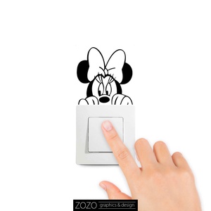 Minnie Mouse, Minni egér - falmatrica matrica faltetoválás fali kapcsoló villanykapcsoló aranyos vicces dekoráció, Otthon & Lakás, Dekoráció, Fali és függő dekoráció, Falmatrica & Tapéta, Fotó, grafika, rajz, illusztráció, MESKA