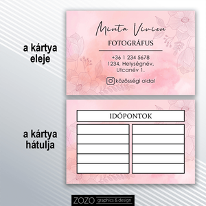 Névjegykártya időpontkártya hűségkártya termékkártya köszönőkártya watercolor pink reklám marketing  arculat dizájn - otthon & életmód - papír, írószer - ajándékozás kellékei - ajándékkísérő - Meska.hu
