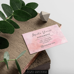 Névjegykártya időpontkártya hűségkártya termékkártya köszönőkártya watercolor pink reklám marketing  arculat dizájn - otthon & életmód - papír, írószer - ajándékozás kellékei - ajándékkísérő - Meska.hu
