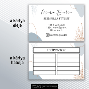 Névjegykártya időpontkártya hűségkártya termékkártya köszönőkártya minimál virágos reklám marketing  arculat dizájn - otthon & lakás - papír írószer - ajándékkísérő - Meska.hu