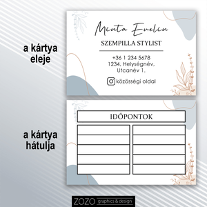 Névjegykártya időpontkártya hűségkártya termékkártya köszönőkártya minimál virágos reklám marketing  arculat dizájn - otthon & életmód - papír, írószer - ajándékozás kellékei - ajándékkísérő - Meska.hu