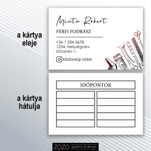 Névjegykártya időpontkártya hűségkártya női fárfi fodrász reklám marketing arculat dizájn - otthon & életmód - papír, írószer - ajándékozás kellékei - ajándékkísérő - Meska.hu