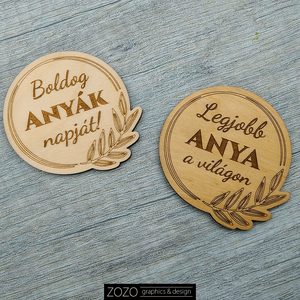 Anyák napjára hűtőmágnes egyedi anya napi ajándék fa hűtőmágnes anyák napi különleges lézervágott gravírozott kézműves  , Otthon & Életmód, Konyhafelszerelés, tálalás, Konyhai dekoráció, Hűtőmágnes, Famegmunkálás, Gravírozás, pirográfia, MESKA