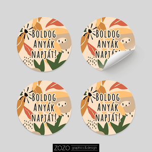 Matrica csomag kérhető egyedi szöveggel felirattal is 15-40 db Anyák napi virágos öntapadós címke - Boldog Anyák napját - otthon & életmód - papír, írószer - matrica, matrica csomag - Meska.hu
