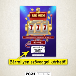 Big Win egyedi kaparós felkérő bejelentő sorsjegy személyre szabott saját szöveggel bababejelentő tanúfelkérő ajándék - otthon & életmód - papír, írószer - ajándékozás kellékei - ajándék sorsjegy - Meska.hu