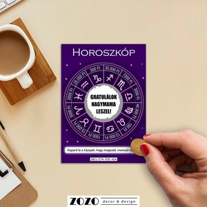 Horoszkóp egyedi kaparós felkérő bejelentő sorsjegy személyre szabott saját szöveggel bababejelentő tanúfelkérő ajándék, Otthon & Életmód, Papír, írószer, Ajándékozás kellékei, Ajándék sorsjegy, Fotó, grafika, rajz, illusztráció, MESKA