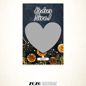 Karácsonyi egyedi kaparós lap üdvözlőkártya általad megadott saját szöveggel személyre szabott felkérő bejelentő ajándék - otthon & életmód - papír, írószer - ajándékozás kellékei - képeslap, üdvözlőlap - Meska.hu