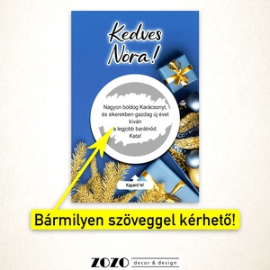 Karácsonyi egyedi kaparós lap üdvözlőkártya általad megadott saját szöveggel személyre szabott felkérő bejelentő ajándék - otthon & életmód - papír, írószer - ajándékozás kellékei - ajándék sorsjegy - Meska.hu