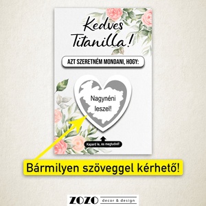 Keresztszülő tanú koszorúslány felkérő baba bejelentő egyedi kaparós sorsjegy lap kártya személyre szabott szöveggel - otthon & életmód - papír, írószer - ajándékozás kellékei - ajándék sorsjegy - Meska.hu