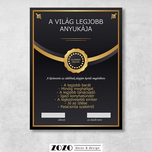 Elismerő oklevél egyedi személyre szabott különleges vicces dekoráció falikép ajándékötlet elismerés bármilyen alkalomra - otthon & életmód - dekoráció - kép & falikép - poszter - Meska.hu