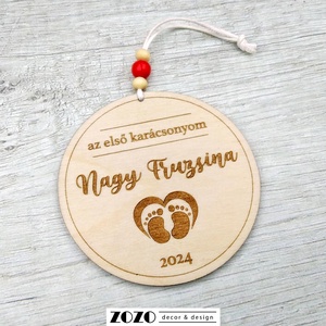 Egyedi névre szóló farácsonyfadísz első karácsonyom karácsonyi dísz újszülött baba névvel személyre szabható szöveggel - Meska.hu