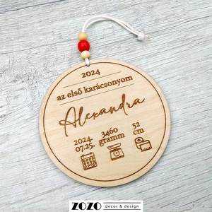 Egyedi névre szóló karácsonyfadísz első karácsonyom karácsonyi dísz újszülött baba névvel személyre szabható szöveggel - Meska.hu