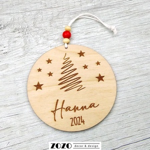 Egyedi névre szóló karácsonyfadísz karácsonyi dísz csillagos elegáns fa dekoráció személyre szabható szöveggel névvel - Meska.hu