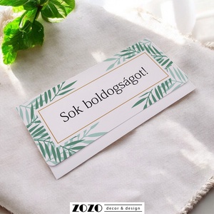 Green Bush Greenery pénzátadó boríték egyedi személyre szabható esküvői nászajándék születésnap névnap ballagás diploma - Meska.hu
