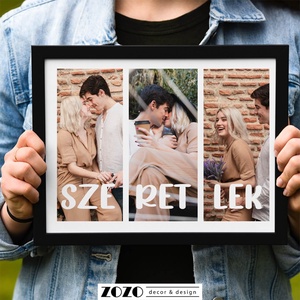 Szerelmeseknek fotókollázs fotómontázs egyedi személyre szabott fényképes fotós valentin napi ajándék ötlet dekoráció  - otthon & életmód - dekoráció - kép & falikép - poszter - Meska.hu