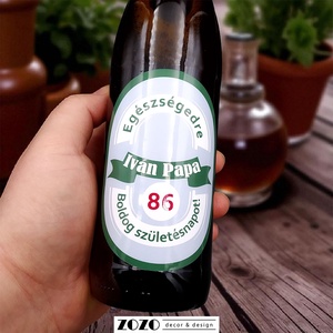 Söröscímke egyedi szöveggel felirattal kérhető öntapadós címke üvegre születésnapra névnapra évfordulóra apák napjára, Otthon & Életmód, Papír, írószer, Matrica, matrica csomag, Fotó, grafika, rajz, illusztráció, MESKA