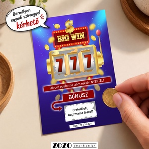 Big Win egyedi kaparós felkérő bejelentő sorsjegy személyre szabott saját szöveggel bababejelentő tanúfelkérő ajándék, Otthon & Életmód, Papír, írószer, Ajándékozás kellékei, Ajándék sorsjegy, Fotó, grafika, rajz, illusztráció, MESKA