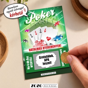 Poker egyedi kaparós felkérő bejelentő sorsjegy személyre szabott saját szöveggel bababejelentő tanúfelkérő ajándék, Otthon & Életmód, Papír, írószer, Ajándékozás kellékei, Ajándék sorsjegy, Fotó, grafika, rajz, illusztráció, MESKA