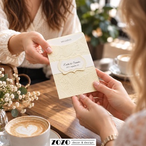 Esküvői meghívó FrenchLove kollekció (Claire) - domborított tokkal elegáns kifinomult romantikus luxus minimal stílusú - esküvő - meghívó & kártya - meghívó - Meska.hu