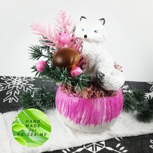 Rókás téli asztaldísz - Meska.hu