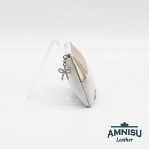 Fehér - hologramos arany ívelt egy cipzáras kulcstartó C3002 - táska & tok - kulcstartó & táskadísz - kulcstartó - Meska.hu