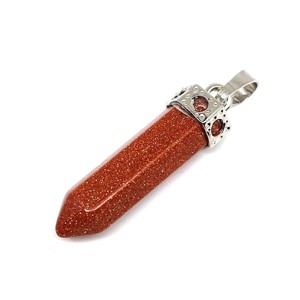 Csúcs medál hatszög Goldstone vörös 8x35mm, Ékszer, Nyaklánc, Medál, , MESKA
