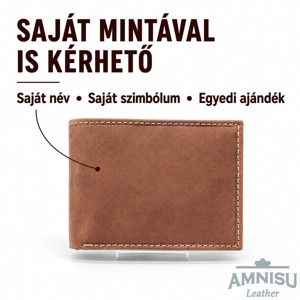 Egyedi mintával gravírozott barna férfi bőr pénztárca + te mintád -  - Meska.hu