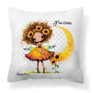 Névvel kérhető - Bájos Napraforgós tündérlány mintás párna, Otthon & Életmód, Lakástextil, Párna & Párnahuzat, Díszpárna (belsővel együtt), , MESKA